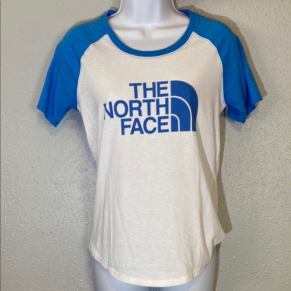 The North Face Blue and White Short Sleeve Tee - Picture 1 of 4